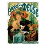 Briefkaart: Mucha - La Meuse van Bieres DE Wenskaart