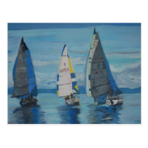 Briefkaart van de Regatta van de haven het Sterke  Wens Kaart