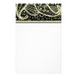 Briefpapier van het Patroon van Paisley het Zwarte