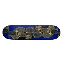 Britse zilveren muntstukken skate deck