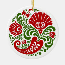 Broderie hongroise de fleur de paprika d'OPUS Décoration Pour Sapin De Noël