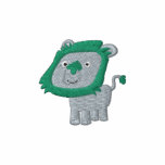 Broderie mignonne de lion de vert de bande dessiné chemises brodées