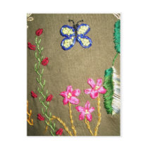 Broderie perlée de papillon cartes postales