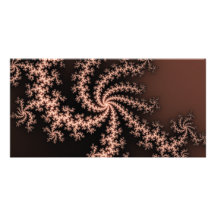Brown d'or - remous de fractale colorés par café cartes de vœux avec photo