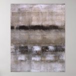 Brown et affiche beige d'art abstrait