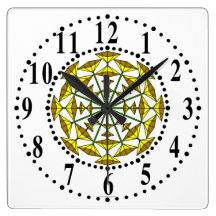 Brown et horloge murale 157 florale de jaune