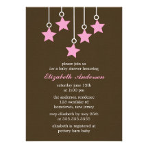 Brown et invitations roses de mobile de bébé