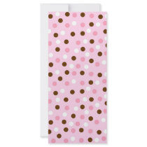 Brown et points de polka roses motif pour double carte