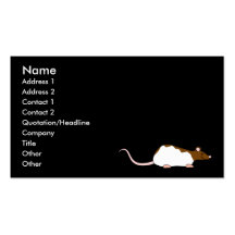 Brown et rat à capuchon blanc d'animal familier modèles de cartes de visite
