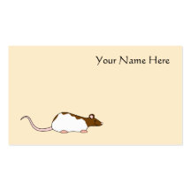 Brown et rat à capuchon blanc d'animal familier modèle de carte de visite