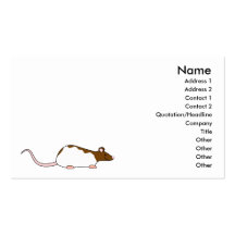 Brown et rat à capuchon blanc d'animal familier modèle de carte de visite
