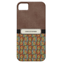 Brown masculin et rétro vert coques Case-Mate iPhone 5