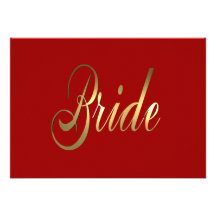 Bruid in Donker Goud Custom Uitnodging