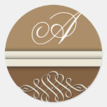 Bruin/chocoladebruine cacao ronde stickers