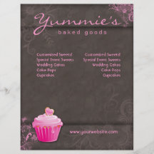 Bruine Hart van Cupcake van de Vlieger van de bakk Gepersonaliseerde Folder