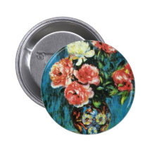 Bruine Pioenen in een Vaas, de bloemen van Auguste Button