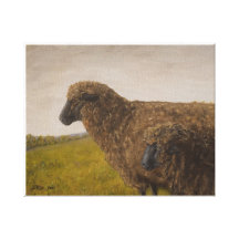 Bruine Schapen Stretched Canvas Afdruk