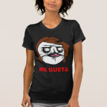 Bruine Vrouwelijk me het Grappige Gezicht Meme van T Shirt