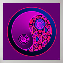 Bruit pourpre Yin Yang Posters