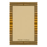 brun d'or de yelllow papier à lettre personnalisé