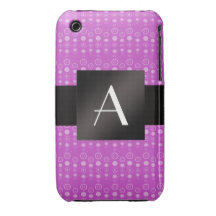Bulles de pourpre de monogramme coque Case-Mate iPhone 3