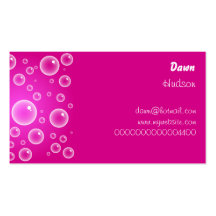 Bulles roses, cartes de visite personnelles
