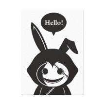"Bunnizzzo - zeg Hello! " Stretched Canvas Afdruk