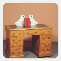 Bureau victorien de kneehole et une paire de chien autocollant