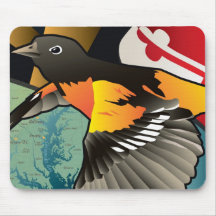 Burger Oriole, de Vogel van de Staat van Maryland Muismat