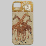 Burnt Orange Giraffes Damask  iPhone Case coques case-mate
