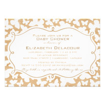 Butterflies on Wood Pattern Baby Shower Invitation