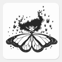 Butterfly Fairy Autocollant Carré