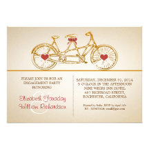 bycicle de leuke uitnodigingen van de verlovingpar