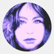 C du café de lune autocollant rond