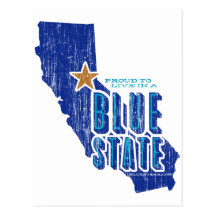 CA - état bleu fier Carte Postale