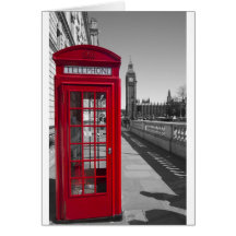 Cabine téléphonique rouge de Big Ben Carte De Vœux