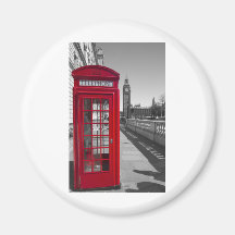 Cabine téléphonique rouge de Big Ben Aimants Pour Réfrigérateur