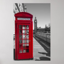 Cabine téléphonique rouge de Big Ben Affiches