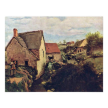 Cabines avec le moulin sur la banque de The Creek  Invitations Personnalisées