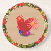 Caboteur de coeur et de fleurs dessous de verres