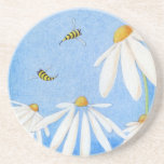 Caboteur heureux de marguerites d'abeille dessous de verres