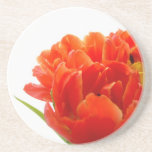 Caboteur orange de grès de tulipes dessous de verres