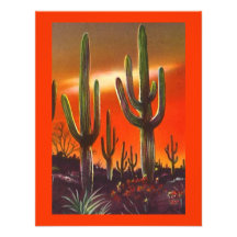 CACTUS OCCIDENTAL DE SAGUARO DE COUCHER DU SOLEIL 