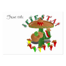 Cactus w/Sombrero de fiesta et guitare Modèles De Cartes De Visite