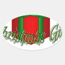 Cadeau de Joyeux Noël Stickers Ovales