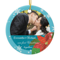 Cadeau de Noël du couple de mariage de poinsettia 