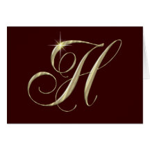 Cadeau d'initiale de monogramme de la lettre H d'o Carte De Vœux