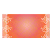 Cadeau floral orange élégant simple photocarte personnalisée