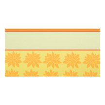 Cadeau floral orange vintage cartes avec photo