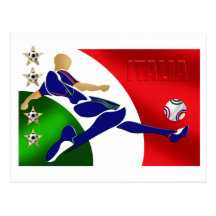 Cadeaux de calcio du football de Forza Azzurii de  Carte Postale